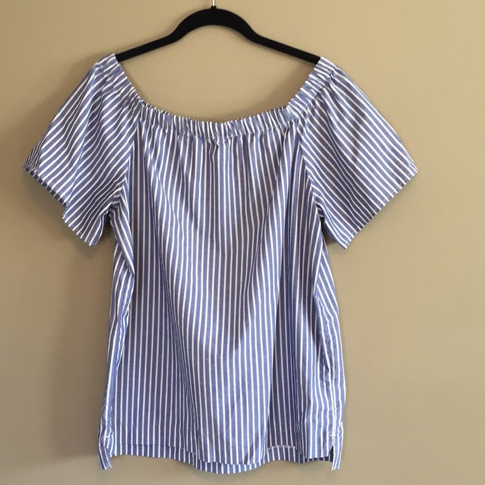 Banana Republic stripe off the shoulder top Sz. S